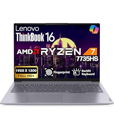 Amazon.com: Lenovo ThinkBook 16 G7 Business Laptop, 16” FHD+, AMD